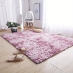 1PC Shaggy Plush Carpet Rug Super Soft Fluffy Faux Fur Long-haired And Tie-dyed Solid Color Blank Area Carpet Soft Upgraded Spon