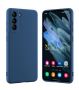 Liquid Silicone Back Case For Samsung Galaxy S21 - Blue