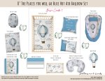 Cot Duvet Bedding O The Places You Will Go Blue Hot Air Balloon Set