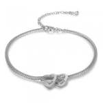 CAS102243 - Engraved Hearts Stainless Steel Bracelet anklet