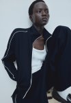 Piping-detail Track Jacket - Navy Blue