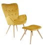 Valeria Wing Back Chair With Foot Rest -yellow