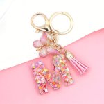 A-z Alphabet Initial Letter Keychain Cute Butterfly Resin Key Chain Ring Purse Bag Backpack Charm Earbud Case Cover Accessories