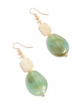 Goldair Gold Green Acrylic Stone Drop Earrings