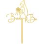 Elegant Acrylic Bride To Be Silhouette Cake Topper - Gold