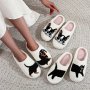 Cute Cartoon Dog Dachshund Pattern Slippers Casual Slip On Plush Lined Shoes Comfortable Indoor Home Slippers