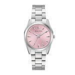 BULOVA Women's Pink Dial Surveyor Stainless Steel Watch