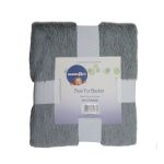 Fur Blanket- Grey And Silver Foil