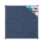 Bulletin Board Ribbed Alum Frame 900 900MM Denim