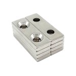 5PCS Rare Earth Permanent Magnet Ndfeb Hardware Strong Magnetic 40X10X3/4/5MM Square Two Holes Window Door Cabinet Magnet Hardwa