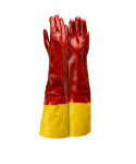 Chemical Resistant Safety Gloves Pvc Coated For Oil Acid Alkali