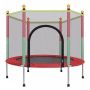 Toddler Kids Trampoline With Protection Net - Round Red