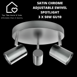 Satin Chrome Adjustable Swivel Spotlight - 3 X 50W GU10