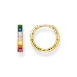 Hoop Earrings Colourful Stones Pav Gold