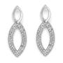 Silver Tone Drop Earrings Encrusted With