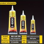 E-8000 Transparent Glue Mobile Phone Screen Repair Elastic Glue Plastic Rubber Shoes Jewelry Super Glue Never Clog Precision Noz