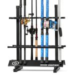 Savior Equipment Fishing Rod Rack Holder Organizer Lightweight Aluminum Vertical Fish Pole Garage Storage Ground Display Stand H