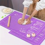 Extra-thick Non-stick Pastry Mat With Measurements - Perfect For Baking Rolling Dough & Kneading - Food-grade Eva Material - Ide