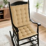 Addgrace Rocking Chair Cushions Indoor Tufted Cushions For Rocking Chairs With Ties Comfortable Textured Fabric Set Of Seat & Ba