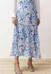 Animal Patterned Lined Woven Skirt - Blue