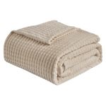 Emme Fleece Blanket Queen Size Luxury Flannel For Couch Bed Sofa Chair Soft Plush Warm And Cozy Blanket With 3D Geometric Grid D