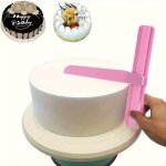 Adjustable Height Cake Smoother - Durable Plastic Scraper For Diy Fondant & Cream Decorating Kitchen Essential