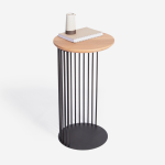 Emerging Creatives Spine End Table Black + Wood