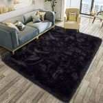 Smte Fluffy Rug Midnight Black With Keychain