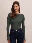 Jasmine Straight Neck Top - XL Thyme