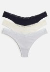 3-PACK Cotton Thong Briefs - Blue & White