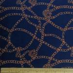 Printed Tton SATEEN-4 Navy