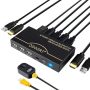 Kvm Switch HDMI 2 Port 4K 60HZ USB Switcher HDMI Switch For 2 Computer Share 1 Monitor And Keyboard Mouse Printer Support Uhd 4K@60HZ Included 2 HD