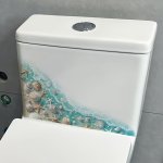 Summer Beach-themed Toilet Lid Decal - Starfish Conch & Shell Design Self-adhesive Bathroom Wall Sticker Christmas halloween Gif