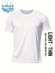 Men's Solid Sports T-Shirt Casual Breathable Slim-fit Short Sleeve Crew Neck Tee Men's Clothing For Outdoor