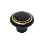 Black Ceramic Knob With Gold Rings