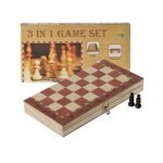 Classic 3 In 1 Game Set: Chess Checkers & Backgammon - 2 Pack
