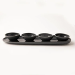 Omada - Irregular Dark Grey Plate With 4 Bowls