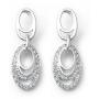 Silver Tone Oval Drop Earrings