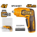 Ingco 4V Cordless Screwdriver 4NM Type-c USB Charging CSDLI0458