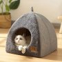 1PC Cozy Semi-enclosed Cat Bed - Dogs Pet Tent Cave For Comfortable Sleeping And Nesting