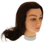 Mannequin Head With Long Brown Hair 18 Inch 100% Human