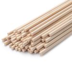 Onupgo 50 Pcs Dowel Rods 1 4 X 17.5 Inch Wooden Dowels Rods Craft Wood Sticks Natural Unfinished Bamboo Doweling Rods For Crafts