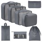 8 Piece Premium Packing Cubes Set - Luggage Organizers Grey