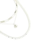 Silver Plated Disc & Chain Layered Necklace