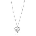 Sterling Silver Cubic Zirconia Heart Pendant