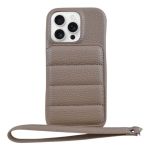 Litchi Textured Card Holder Phone Case Compatible With IPH16 Pro - Brown