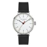Ted Baker Howden Gents Stainless Steel Black Leather Strap