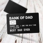 1PC Men's Bank Of Dad Laser Engraved Aluminum Alloy Metal Wallet Card Insert Gift Thanksgiving Christmas Gift Wallet Is Not Incl