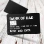 1PC Men's Bank Of Dad Laser Engraved Aluminum Alloy Metal Wallet Card Insert Gift Thanksgiving Christmas Gift Wallet Is Not Included