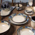 Underglaze Blue Checkered Tableware Set